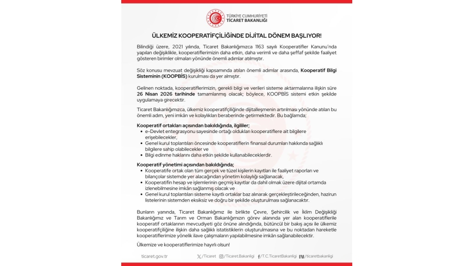 Kooperatiflerimizde dijital dönüşüm başlıyor! 